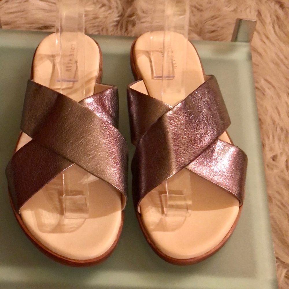 Cole Haan Anika Flat Crisscross Leather Sandal